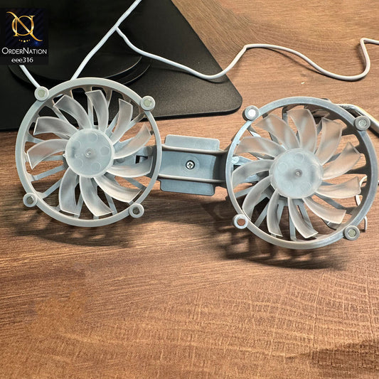 COOBOWE Metal Laptop Cooling Fan with Magnetic and Typec C Cable - Gray