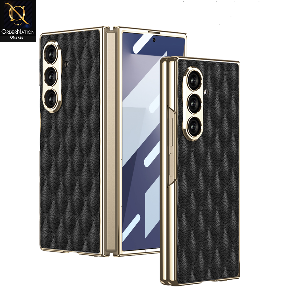 Samsung Galaxy Z Fold 7 Cover - Black - New Premium Quality Pc Wooven Puffer Shell Case Designed By GKK