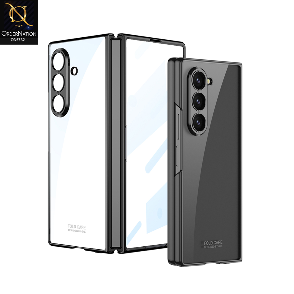 Samsung Galaxy Z Fold 7 Cover - Gray - New Luxury Hinge Plating Clear Case Designed By GKK