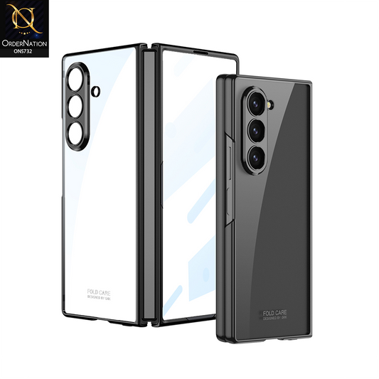 Samsung Galaxy Z Fold 7 Cover - Gray - New Luxury Hinge Plating Clear Case Designed By GKK