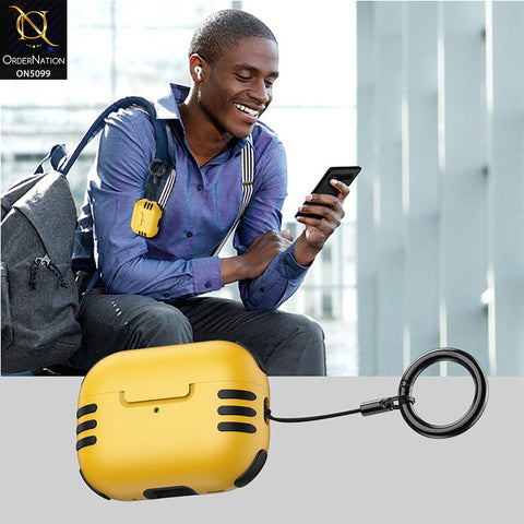 Apple Airpods 3rd Gen 2021 Cover - Yellow - Trendy Hybrid Style Soft Shell Protective Case Compatible with Airpods 3rd Gen 2021