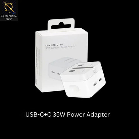 iPhone Charger 35W DUAL USB-C+C PORT POWER ADAPTER A2244 - White