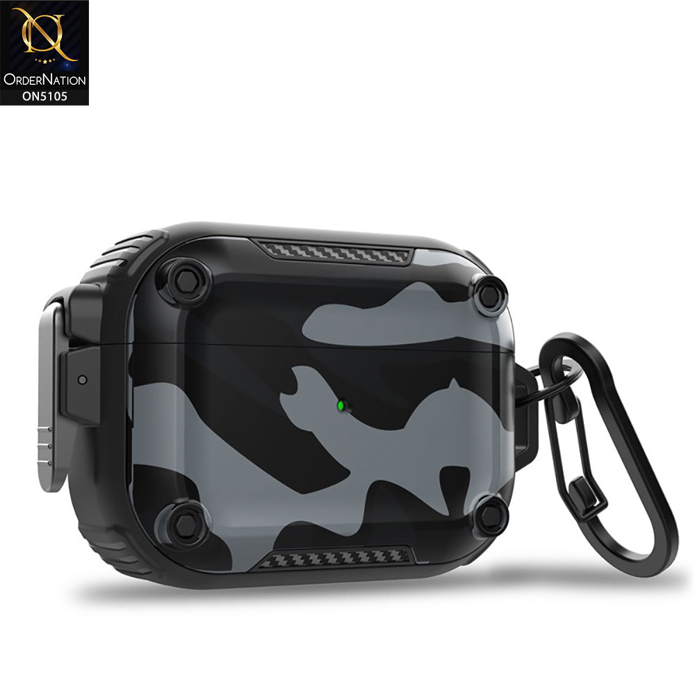 Apple Airpods Pro 2 Cover - Camouflage - New Hybrid Style Protective Case With Lock Camouflage Compatible with Apple Airpods Pro 2