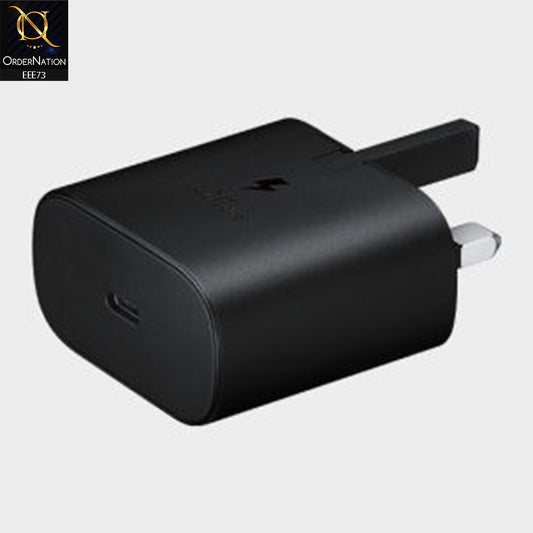 25W PD USB Type-C Power Adapter UK 3Pin Fast Charger – Black