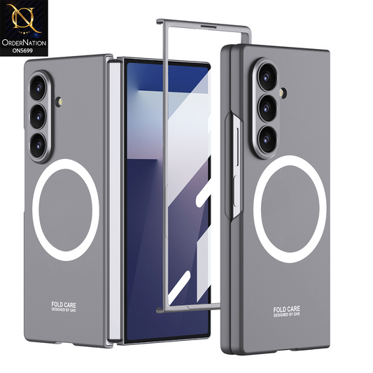 Samsung Galaxy Z Fold 7 Cover - Gray - New Premium Quality Pc Shell Case With Magsafe Designed By GKK