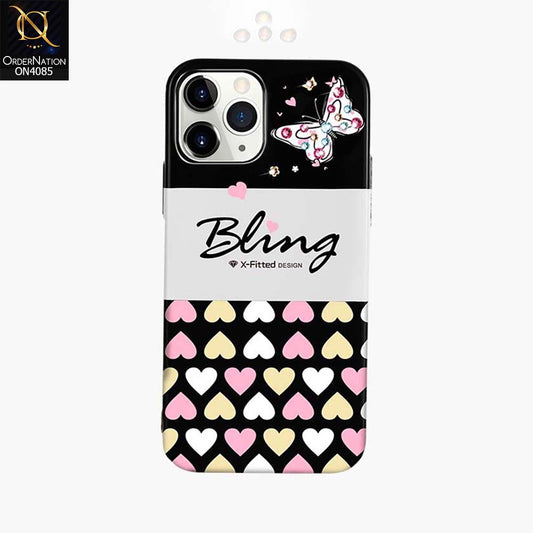 iPhone 15 Pro Max - Design 3 - Simple Pattern With Luxurious Crystal Diamonds Sparkling And Elegant