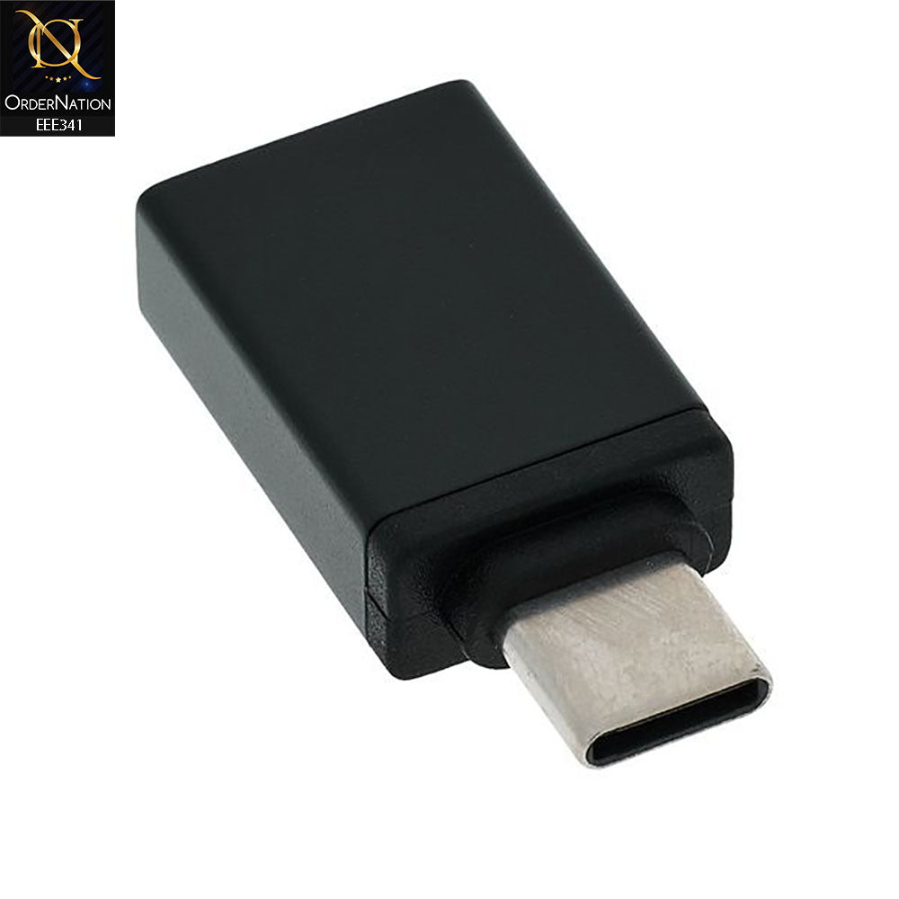 USB C to USB A OTG Adapter - Black