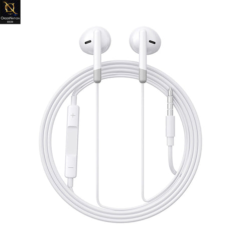 R-EW01 3.5MM Wired Series Half In-Ear Wired Earphones - white