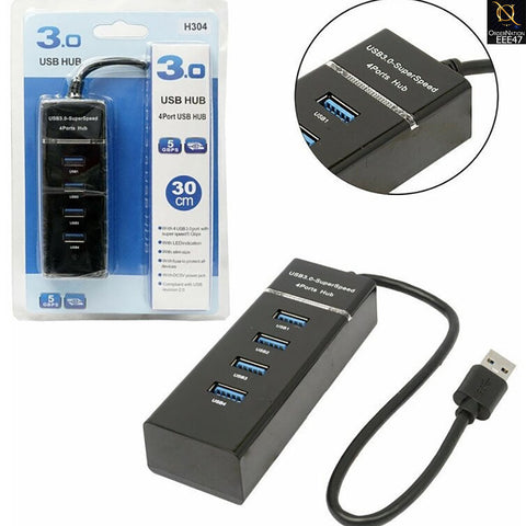 Black - USB HUB for 4 ports 30cm