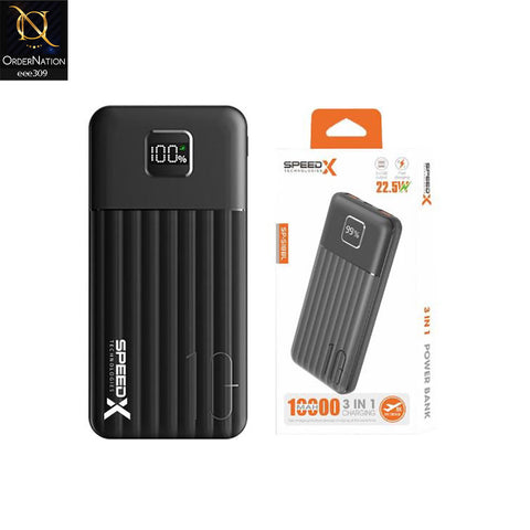 SPEEDX SP-S188L 3 IN 1 (22.5W) 10000MAH FAST CHARGING POWER BANK LED Display