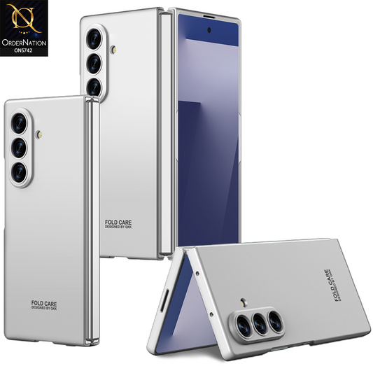 Samsung Galaxy Z Fold 7 Cover - Silver - New Premium Quality Pc Shell Case With Sepaarte Tempered Film Designed By GKK