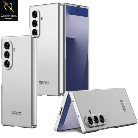 Samsung Galaxy Z Fold 7 Cover - Silver - New Premium Quality Pc Shell Case With Sepaarte Tempered Film Designed By GKK
