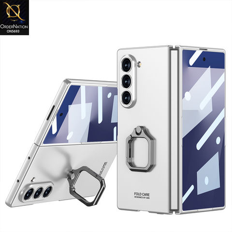 Samsung Galaxy Z Fold 7 Cover - White - New Premium Quality Pc Shell Case With Ring Designed By GKK