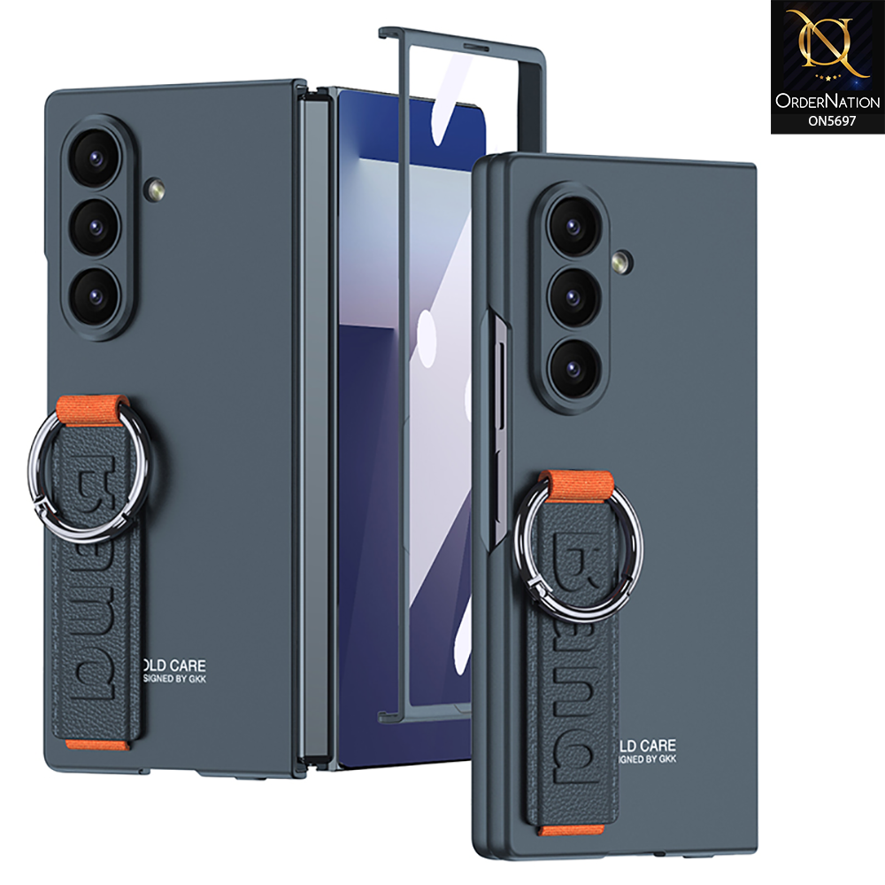 Samsung Galaxy Z Fold 7 Cover - Green - New Premium Quality Slim Flip Case With Strap And Ring For Holding Options Designed By GKK