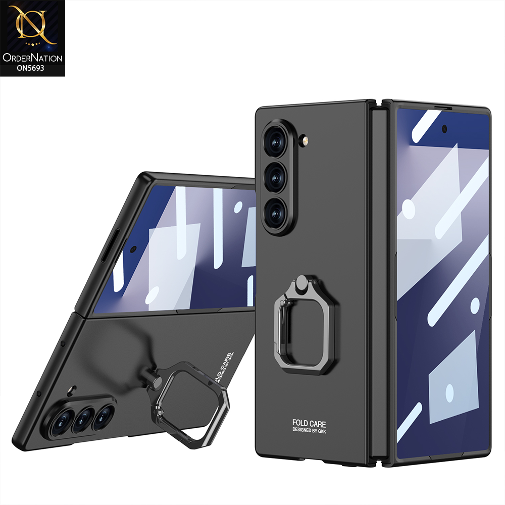 Samsung Galaxy Z Fold 7 Cover - Black - New Premium Quality Pc Shell Case With Ring Designed By GKK