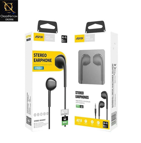 HiFi Handsfree with 3.5mm Plug Headphones Microphone Volume Button Control Call &Music Earphones - Black