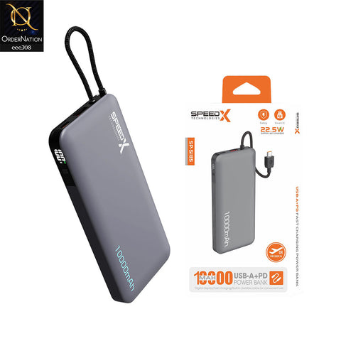 Speedx Sp-s185 22.5w 10000mah Super Fast Charging Power Bank - Black