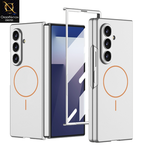 Samsung Galaxy Z Fold 7 Cover - Silver - New Premium Quality Pc Shell Case With Sepaarte Tempered Film Designed By GKK