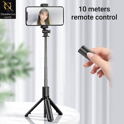 S03 Selfie Stick Tripod Handheld Foldable Tripod Bluetooth Remote Control Selfie Stick - Black
