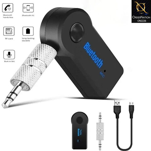 Black - Wireless Bluetooth Music Receiver AUX Audio Car Kit