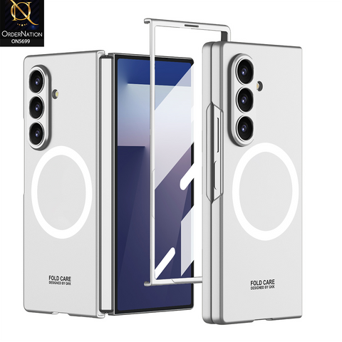 Samsung Galaxy Z Fold 7 Cover - White - New Premium Quality Pc Shell Case With Magsafe Designed By GKK