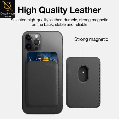 Leather Wallet with MagSafe - Black