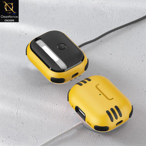 Apple Airpods 1 / 2 Cover - Yellow - Trendy Hybrid Style Soft Shell Protective Case Compatible with Apple Airpods 1 / 2