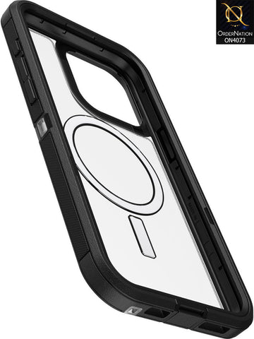 iPhone 15 Pro Max Cover - Black - Defender Series XT for MagSafe Hard Shell Case - (MagSafe Notification Enabled)