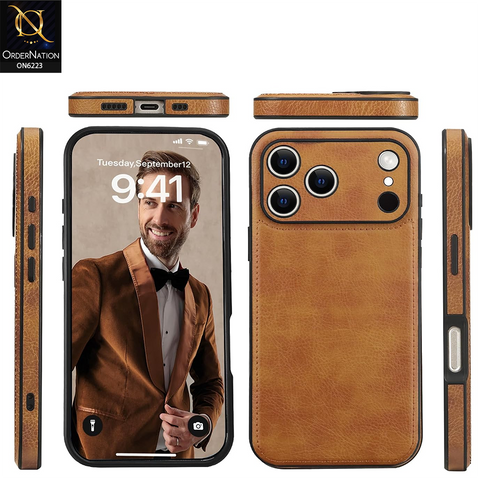 iPhone 17 Pro Max Cover -  Brown - New JINDUKA Premium Vintage Leather Case Protective Back Cover