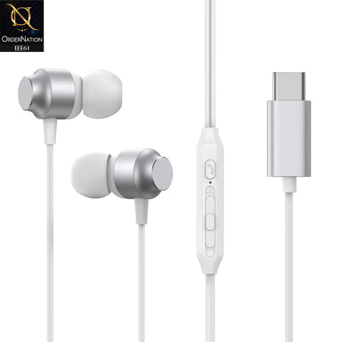Joyroom JR-EC06 TYPE-C Series In-Ear Metal Wired Earbuds - Silver