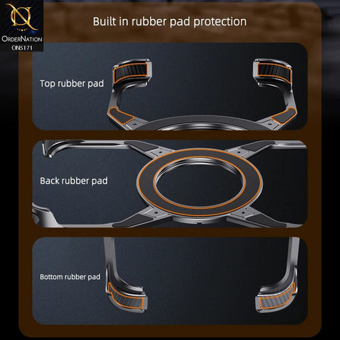 iPhone 15 Pro Max Cover - Silver - 360° Stand Rimless Bumper Alloy Magnetic Frameless Shockproof Metal Cover