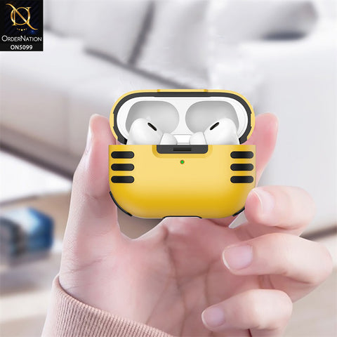 Apple Airpods 1 / 2 Cover - Yellow - Trendy Hybrid Style Soft Shell Protective Case Compatible with Apple Airpods 1 / 2