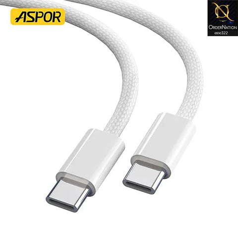 Aspor A012 100W USB-C to USB-C Cable - White