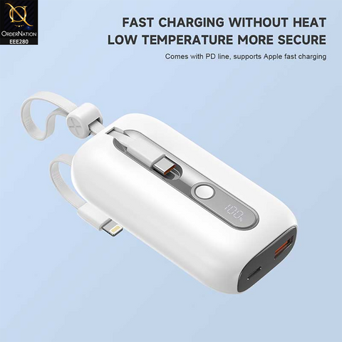 LITO POWER BANK (22.5W) Super Fast Charging 10000mah Power Bank - White