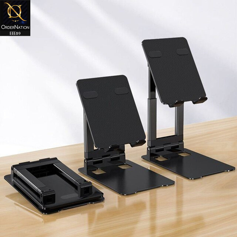 Metal Heavy Duty Multifunctional Digital Folding Mobile Stand - Black