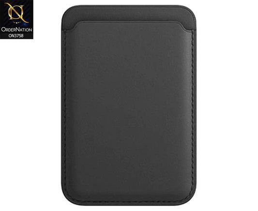 Leather Wallet with MagSafe - Black