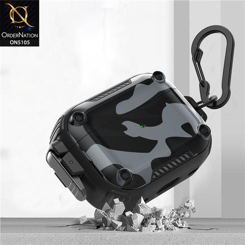 Apple Airpods 3rd Gen 2021 Cover - Camouflage - New Hybrid Style Protective Case With Lock Camouflage Compatible with Airpods 3rd Gen 2021