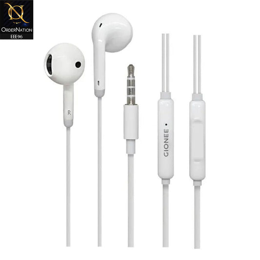 Gionee Half-In-Ear Wired Earphones 3.5mm Jack with Microphone – White