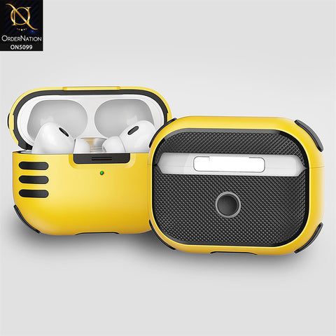 Apple Airpods 1 / 2 Cover - Yellow - Trendy Hybrid Style Soft Shell Protective Case Compatible with Apple Airpods 1 / 2