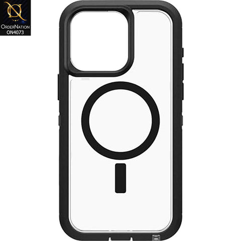 iPhone 15 Pro Max Cover - Black - Defender Series XT for MagSafe Hard Shell Case - (MagSafe Notification Enabled)