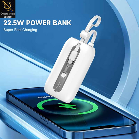 LITO POWER BANK (22.5W) Super Fast Charging 10000mah Power Bank - White