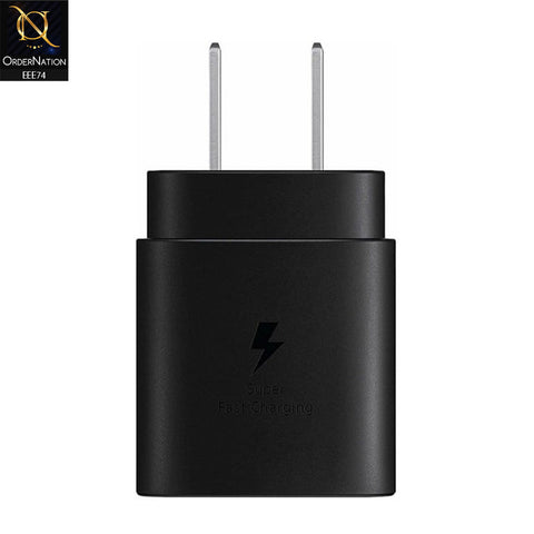 25W PD USB Type-C Power Adapter US 2Pin Fast Charger – Black