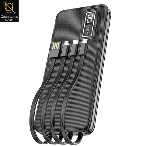 ASPOR A300 10000Mah Li-Polymer Battery 4 In1 Power Bank – Black