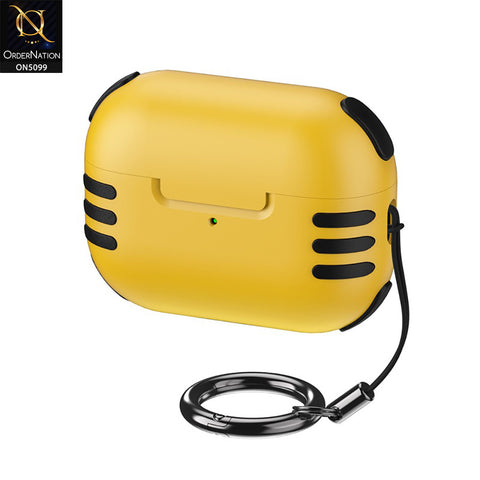 Apple Airpods 1 / 2 Cover - Yellow - Trendy Hybrid Style Soft Shell Protective Case Compatible with Apple Airpods 1 / 2