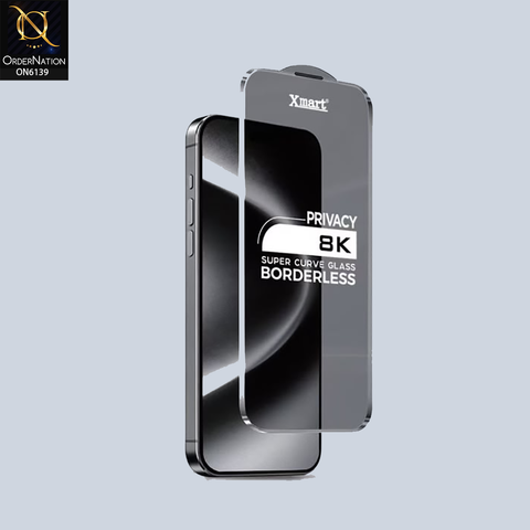 Samsung Galaxy S24 Ultra Protector - Black - Xmart Privacy 8K Tempered Glass Anti Static Screen Protector With Curved Privacy Screen Film