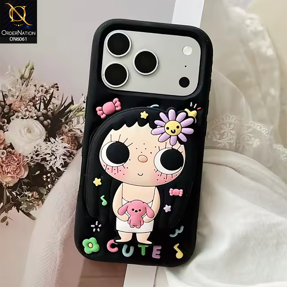iPhone 17 Pro Max Cover - Black - Kawaii Cute Girl Phone Case for iPhone 17 Pro Max
