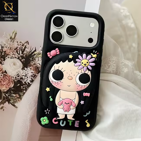 iPhone 17 Pro Max Cover - Black - Kawaii Cute Girl Phone Case for iPhone 17 Pro Max