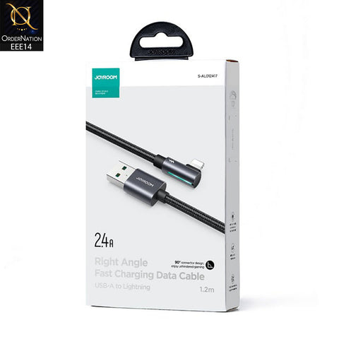 S-AL012A17 2.4A Lightning Right Angle Fast Charging Data Cable 1.2M - Black