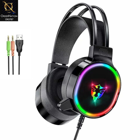 G607 RGB Gaming Wired Headphones, USB Mic Noise Cancelling And Audio X Headset With Mic ( Not Wireless/Bluetooth )