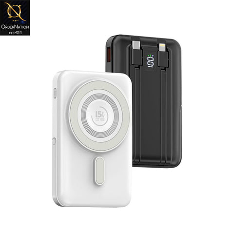 Aspor A327 10000mAh 22.5W Wireless Magnetic Power Bank - White